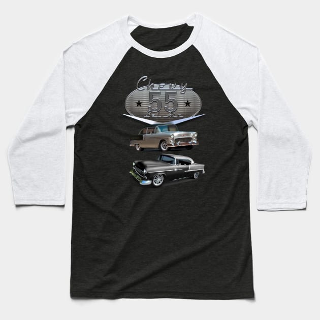 Chevy 55 Baseball T-Shirt by hardtbonez